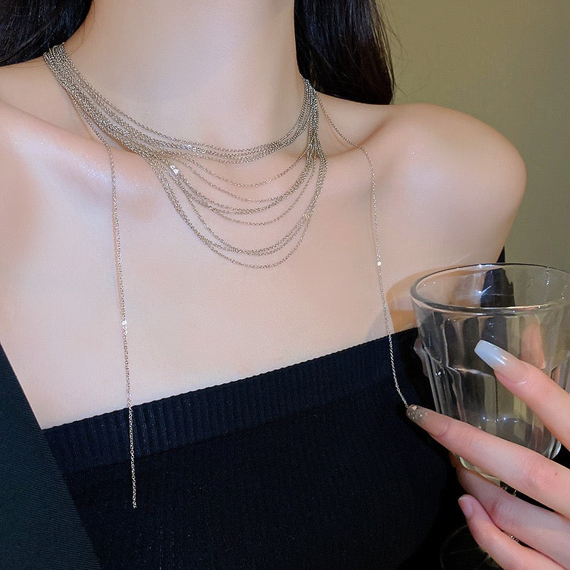 Tasseled multi-layered necklace