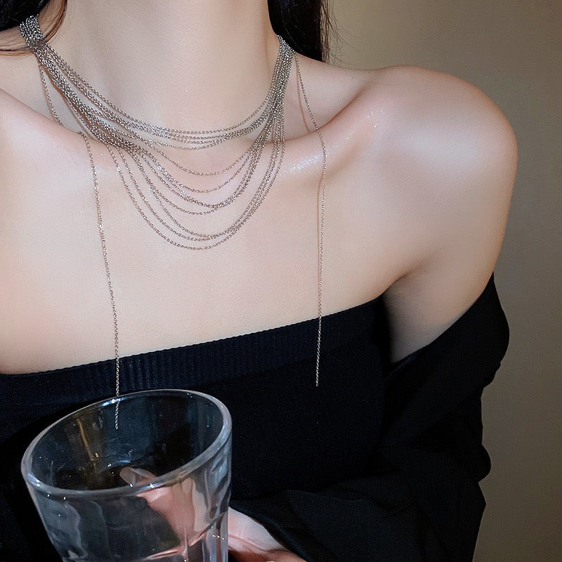 Tasseled multi-layered necklace