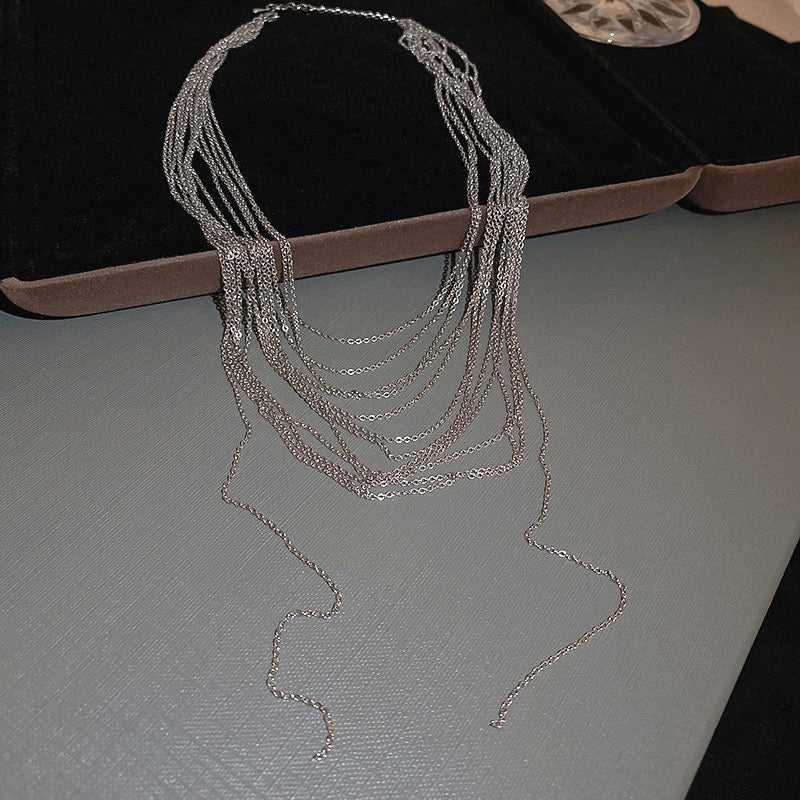 Tasseled multi-layered necklace