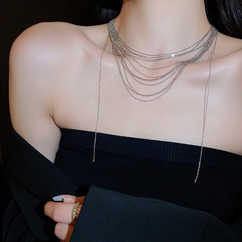 Tasseled multi-layered necklace